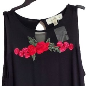 Women's size 1X Black tank with embroidery.  NWT
